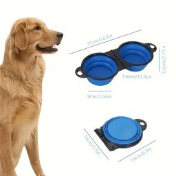 Tigelas duplas dobráveis para Pet, portátil Dog Travel Bowl, dobrável Dog Food Bowl, água Bowl, Outdoor Traveling Supplies, 1Pc - Image 6