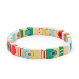 Pulseiras esmaltadas para mulheres, novo design, formas múltiplas, amuleto floral, pulseira de elásticos, joias artesanais, 2023 - Image 2
