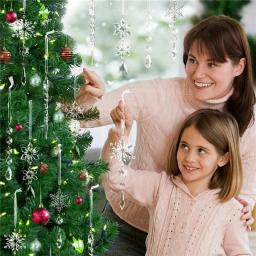 Cristal Decorações De Natal, Floco De Neve De Acrílico, Gota De Sincelo Ornamentos, Decoração De Pendurado De Árvore De Natal, Festa De Ano Novo - Image 5