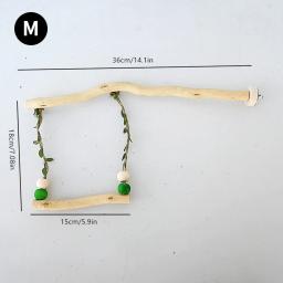 Wood Parrot Stand Pole, Double Layer Swing Toy para Bird, Tiger Skin Claw Grinding Beak, Acessórios para gaiola - Image 4