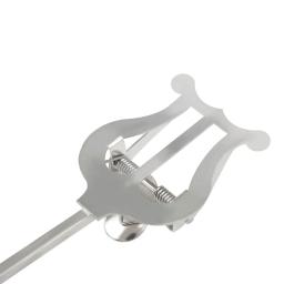 Portátil Tenor Horn Sheet Music Stand, Euphonium Silver Metal, Marching Music Stand, Acessórios para instrumentos de sopro, Peças - Image 4