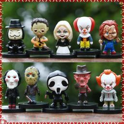 -.-10pcs filme de terror palhaço figura de ação brinquedos modelo pvc presente de halloween estatueta de vinil boneca presente - Image 3