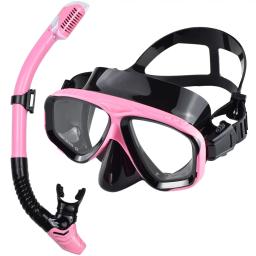 Conjunto de Máscara de Mergulho Miopia, Snorkel, Vidro Temperado, Seco Top Natação Googles, Lentes Míopes, Visão Curta - Image 3