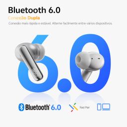 QCY MeloBuds N70 Fones de ouvido sem fio ANC Bluetooth 6.0 com cancelamento de ruído adaptativo LDAC, áudio de alta resolução, 6 microfones ENC, 50 horas de reprodução, carregamento sem fio, detecção intra-auricular - Image 6