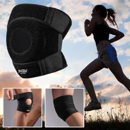 Joelheiras De Compressão Ajustável, Fibra De Poliéster Preta, Protetora, Respirável, Elástico, Suporte De Engrenagem, Treino, Esportes, N3D4 - Image 2