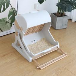 Sanitário semi-automático para gatos, fácil limpeza, lavatório aberto, à prova de respingos, suprimentos de simplicidade, novo - Image 1