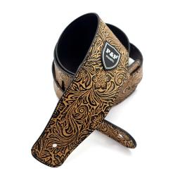 Correia de guitarra de couro pu escultura em flor de alta qualidade para guitarra folk elétrica acústica sólida e durável alça de guitarra acústica - Image 3