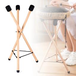 Tambor rack língua mão suporte de madeira faia triângulo suporte pendurar handpan universal dobrável portátil acessórios tambor - Image 1