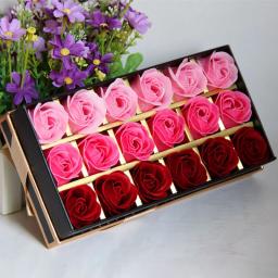 Caixa de presente romântica flores rosas, presentes luxuosos da flor do sabão, festa de aniversário, namorados, casamento, criativo, 18pcs - Image 1