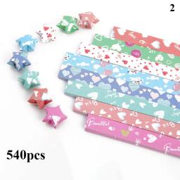 Colorido Star Strip Origami Set, Dobre a mão, DIY Gift Paper, Decoração do lar, 540pcs - Image 4
