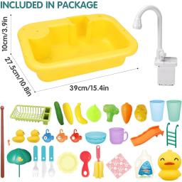 Flutuante água cozinha pia brinquedos, torneira elétrica jogar, brinquedos de bilhar, água jogar - Image 2
