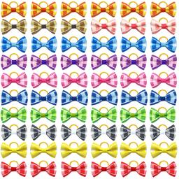 Arcos de cabelo artesanais para animais de estimação, cães pequenos, cachorro, acessórios de higiene, suprimentos para cães, casamento, festa, 100pcs - Image 3