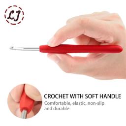 Agulhas de tricô com alça antiderrapante macia, Cabeça única Crochet gancho, Agulhas de tricô coloridas, Artesanato durável, DIY Yarn costura ferramenta, 2-10mm - Image 6