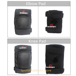 Profissional Engrossar Joelho Guarda, Protetor de Cotovelo, Preto Brace Pad, Ski Snowboard, Patinação, S, M, L, 2pcs - Image 5