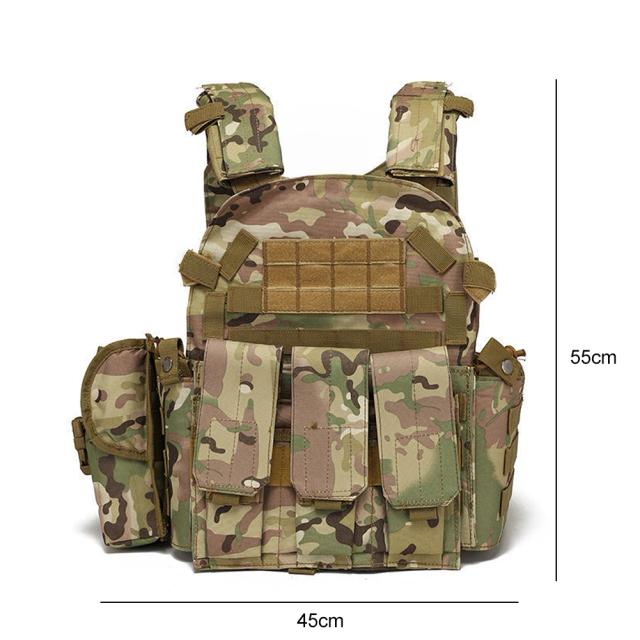 Colete Tático MOLLE de Nylon 600D - Armadura e Acessórios para Caça, Airsoft e Jogos de Combate Militar