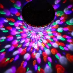 E27 mini bola mágica rotativa luz rgb lâmpada de projeção festa dj bola discoteca luz para festa em casa ktv bar palco iluminação casamento - Image 4