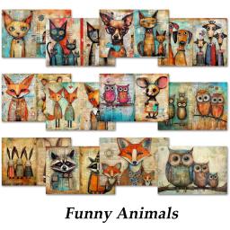 Fantasia animal Efêmera DIY Set, Perfeito para Jornal Suprimentos, Artes Artesanato, Scrapbooking Suprimentos, 12 papéis + 44 adesivos, 56 Pcs - Image 4