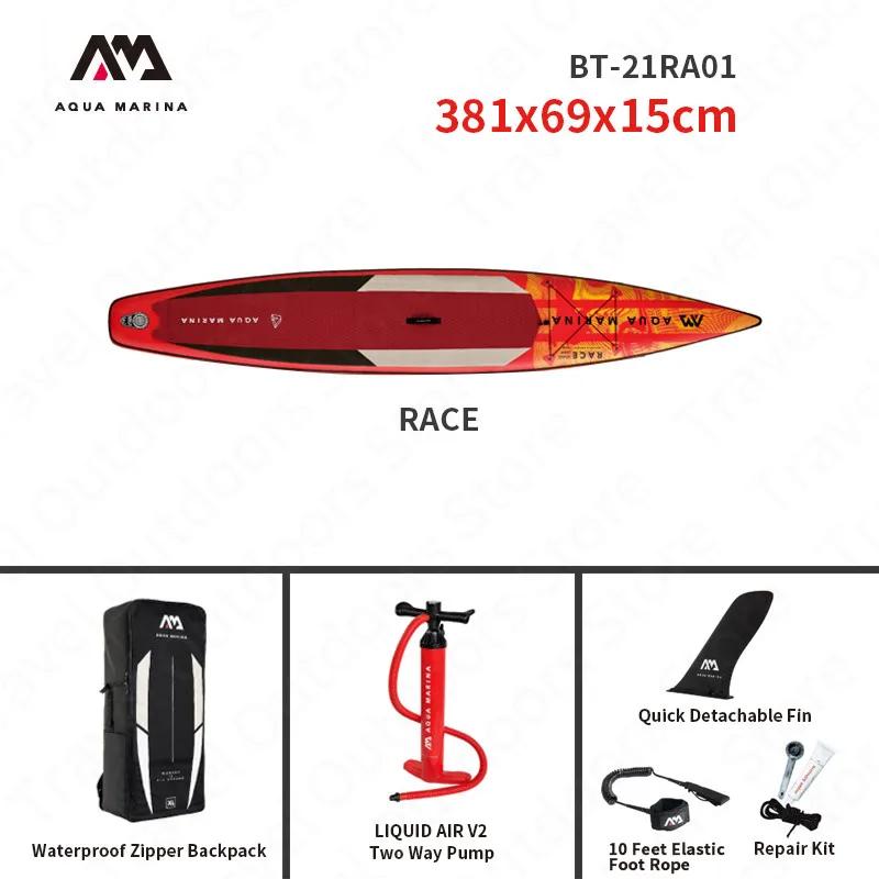 Aqua marina nova corrida sup competição prancha de surf 3.8m/4.2m esportes aquáticos apontou design rápido surf inflável prancha 2 tamanho - Image 1