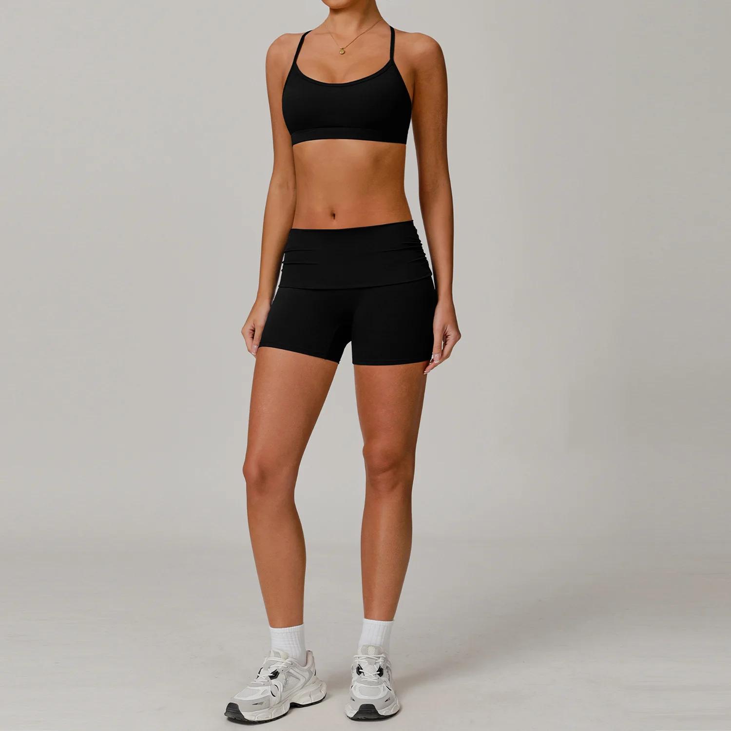 Roupas de yoga 2 peças agasalho feminino atlético wear pilates terno de fitness ginásio treino push up roupas sutiã esportivo leggings terno - Image 1