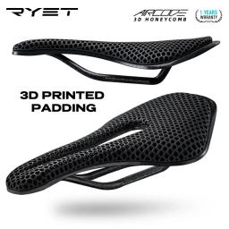RYET-Ultraleve Carbon Fiber Bike Saddle, 3D Impresso, Oco, Confortável, Respirável, MTB, Cascalho, Estrada, Bicicleta, Ciclismo, Peças de Assento - Image 2