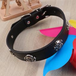 1pc colar preto crânio halloween ajustável coleira para animais de estimação suprimentos para cão filhote de cachorro halloween coleira para animais de estimação - Image 1