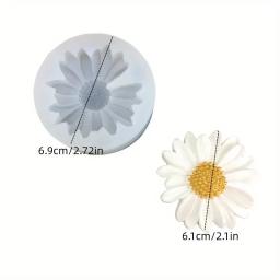 Silicone Vela e Molde De Gesso, 3D Margarida Flor, DIY Resina e Argila Artesanato Suprimentos, 1Pc - Image 3