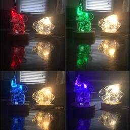 Feito à mão led resina base de exibição de madeira redonda colorido noite base resina ornamento suporte diy luz da noite arte artesanato - Image 4