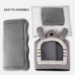 Cama dobrável para cães e gatos, canil lavável, suprimentos de cama removíveis, ninho interno para cães e gatos - Image 6