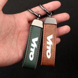 Cordão de couro de luxo chaveiro carro chaveiro jóias para amg vito acessórios do carro com logotipo - Image 2