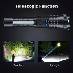 Lanterna LED De Alta Potência, Tipo C Recarregável, Tocha Ultra Poderosa, Acampamento ao ar livre, Luz Flash De Caminhadas - Image 3