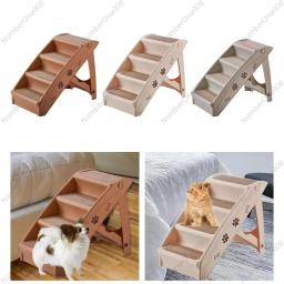 Pet dobrável escadaria degraus com escada, plataforma antiderrapante para cachorro, gato de escalada, rampa para cama alta, sofá de carro, sofá, gatinho, gatinho - Image 4
