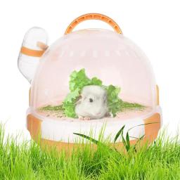 Portador de Hamster Transparente Portátil Gaiola Pequena para Animais de Estimação Ouriço Dobrável Cerca de Quintal Manter Quente Coelho Acessórios de Caixa - Image 2