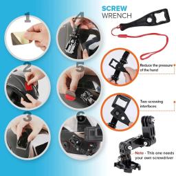 Motocicleta Capacete Kit para GoPro Hero, Action Camera Acessórios Set, Chin Mount Bracket, Bike Chin Mount para Go Pro Hero 1110 9 8 7 - Image 2