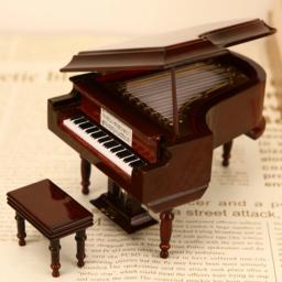 Miniatura Grand Piano Model Kit, Instrumento Musical com Cadeira, Decoração para Casa e Escritório - Image 4