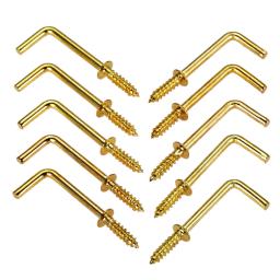 Latão Banhado Ganchos para Fixação de Móveis, Fastener Tool, Dresser Cup, L-Shaped Parafuso, Hanging Hangers, DIY, Casa, 20 Pcs, 1/2 ", 5/8" - Image 3