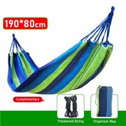 Rede de lona portátil com saco de transporte, Outdoor Camping Hammock, Balanço de lazer, extra largo, 1-2 pessoas - Image 5
