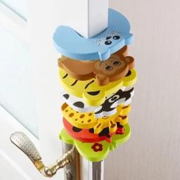 2/5 pçs rolha de porta de segurança do bebê para proteção de móveis recém-nascidos anti-pitada mão bonito cuidados com animais criança bloqueio protetor de dedo - Image 1
