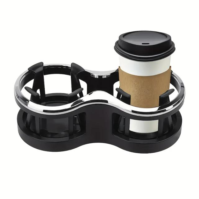Suporte de Copo Duplo para Carro com Base Ajustável e Design Antiderrapante