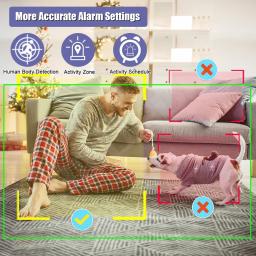 Camdepot-Câmera IP Onvif para NVR, Rastreamento AI, Detecção Humanoide, Áudio Bidirecional, Monitor PTZ Baby, Área de Alarme, 2.4GHz, ICSEE, 3MP - Image 6