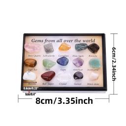 Caixa para Coleção de Pedras Preciosas Naturais, Cristal Quartzo, Pedra Colecionável Ametista, Amostra Mineral de Todo o Mundo, 24 Unidades, 1 Caixa - Image 4