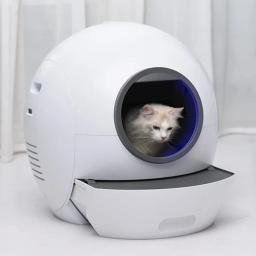 Caixa automática inteligente da bandeja do gato, cerco alto fechado, grande escondido, App elétrico, WC Bin Robot, auto limpeza - Image 1