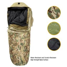 Akmax Exército Modular Militar Sacos de Dormir Sistema, Multi Camada com Bivy Capa para toda a temporada, Woodland/Multicam - Image 3