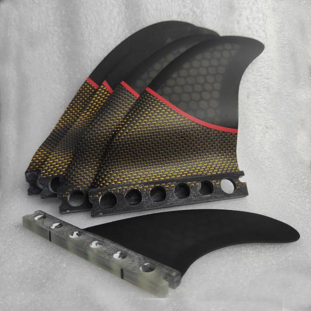 Conjunto de 5 Fins para Prancha de Surf Future Wave, Fibra de Vidro Epóxi e Honeycomb, Tamanho Médio, Novo