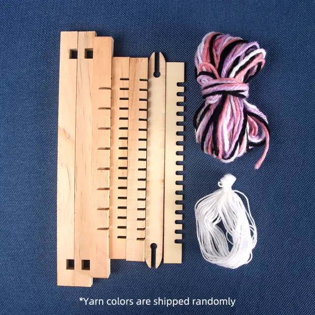 Tear de Madeira DIY: Kit Tradicional para Tricô Manual com Roda Giratória para Tapeçaria e Decoração Artesanal