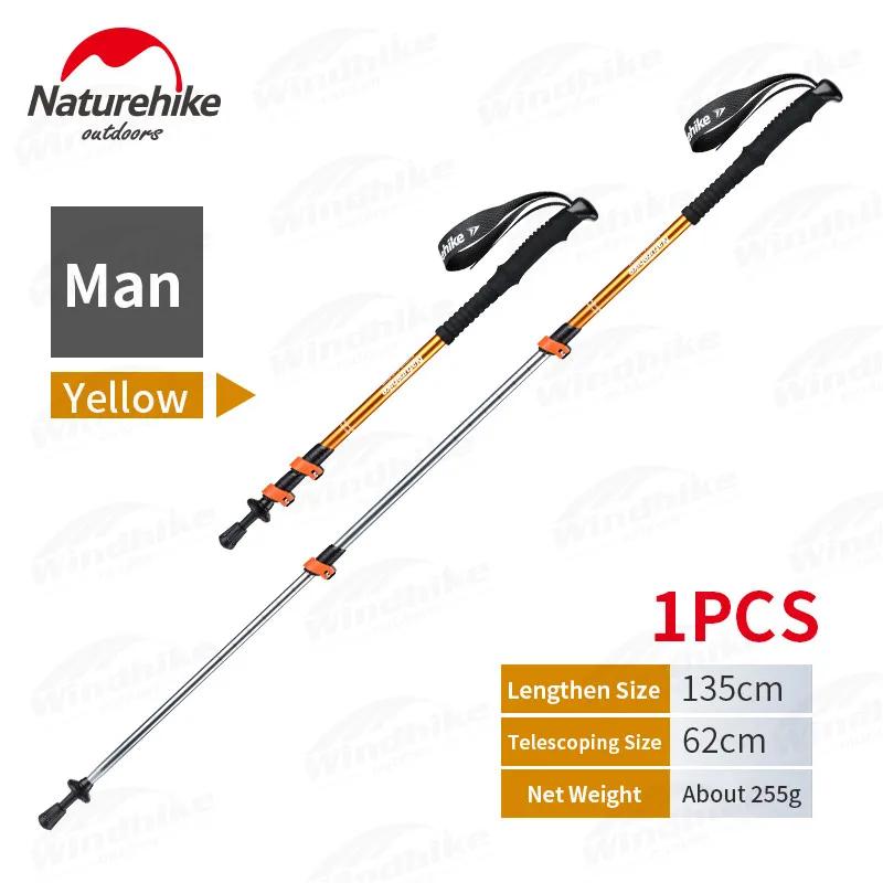 Naturehike-Ultraleve Trekking Pole para Crianças e Adultos, Liga de Alumínio, 3 Seção Walking Stick, Quick Lock, Camping, Caminhadas, 195g - Image 1