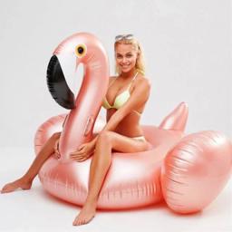 Flutuador inflável da piscina do flamingo do ouro rosa, Anel de natação, Brinquedos para festas na piscina - Image 4