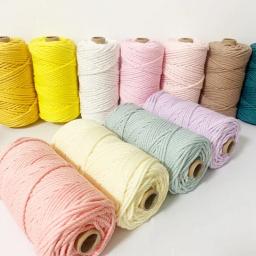 Algodão Twine Cord Corda, Monocromático, Fio Artesanal, Tecido caseiro, Embalagem de presente, Natal, Decoração do casamento, 100m/rolo - Image 1
