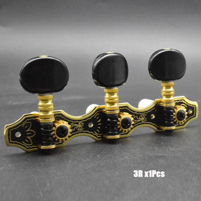 Corda de Guitarra Clássica com Afinador Pegs, Peças Musicais em Cromo e Placa de Ouro, Inclui 3R, 3L e 1 Unidade