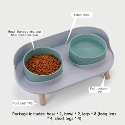 Tigelas duplas para gatos e cães, Pet Alimentador, Altura ajustável, bebedor, tigela de água, alimentação elevada, Kitten Supplies, Alimentadores, Cães Dish - Image 4