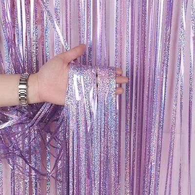 Cortinas Festivas com Franjas Douradas e Glitter para Casamentos e Aniversários - 2 Metros de Decoração Elegante